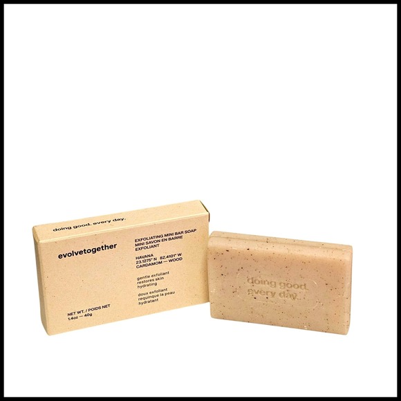 EvolveTogether Exfoliating Mini Bar Soap Havana Cardamom Wood Travel Size - Picture 1 of 5